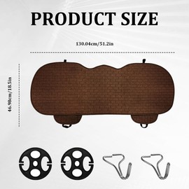 Lyxheth Linen Back Car Seat Cover, Rear Seat Pad, Anti-Slip Long Bottom Rear Seat Cover Protector with Storage Pockets, Breathable Comfortable Rear Cushion Cover Universal for Cars (Coffee, Back)