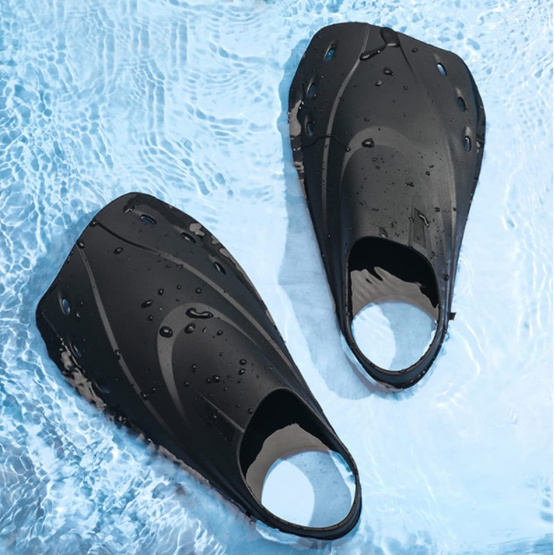Gaeirt Adjustable Swimming Fins Training Fins Moderate Softness Black Short