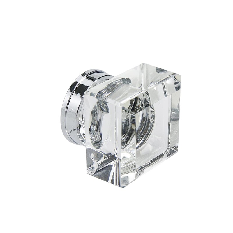 Pastlla Square Glass Cabinet Knobs 1.34" Clear Glass Knob Cabinet