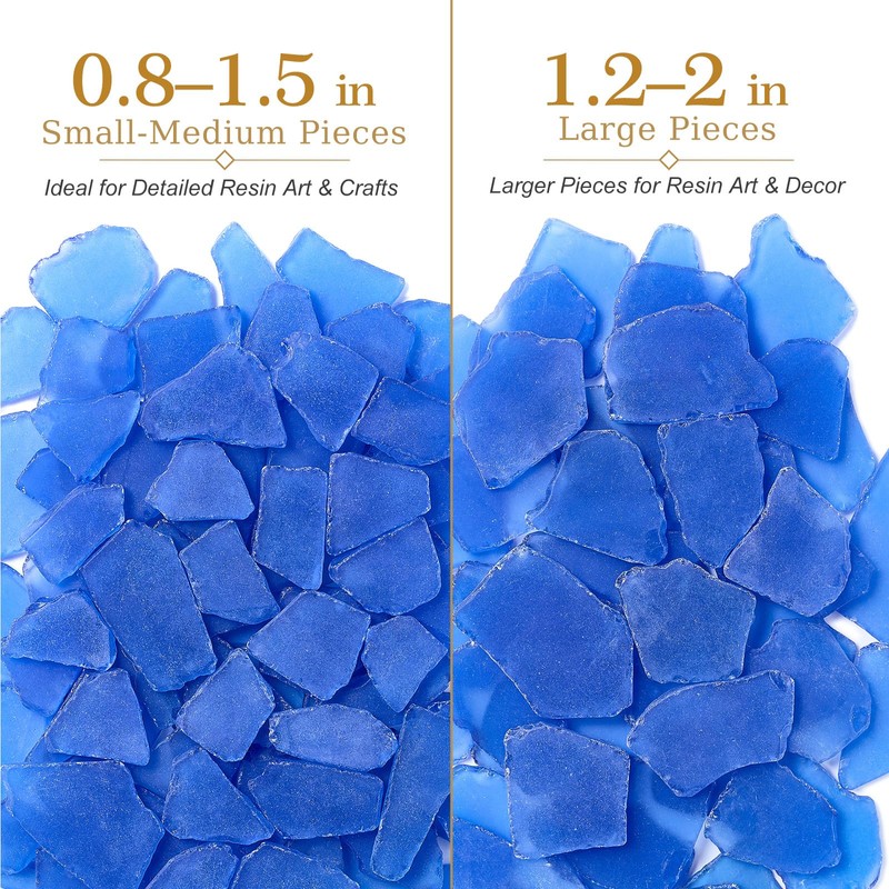 Small-Medium Cobalt Blue Sea Glass Pieces for Crafts & Decor