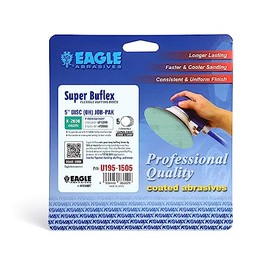 Super Buflex Flexible Dry 5 inch Discs Job-PAK, Green K-2000, Hook & Loop, U195-1505, 5 Discs