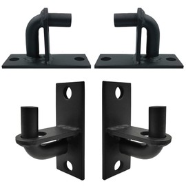 4 Pack Wall Mount Heavy Duty Chain Link Fence Gate Hinge with 5/8 Hinge Pin (Screws Not Included) Black