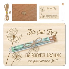 RHQFDM Wooden Money Gift Packaging with Test Tubes, Wish Filler Gift for Confirmation with Envelopes, for Wedding Blessing, Birthday Party, Youth Consecration, Wedding Anniversary (Dandelion Pattern)