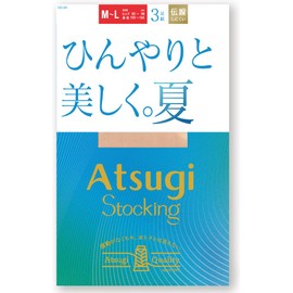 Atsugi FP13203P Women's Stockings, Cool and Beautiful, Summer <3 Pairs> Non-Run Mesh Panty, baby beige