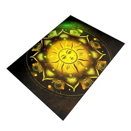 MLNYUFAN Sun and Moon Area Rug Black and White Star Space Rug for Bedroom Teen Girl Aesthetic Rug (3.93 * 5.24, Yellow Sun)