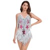 IWEMEK Sequin Sparkle Stars Fringes Bodysuit Leotard Rave Outfit for