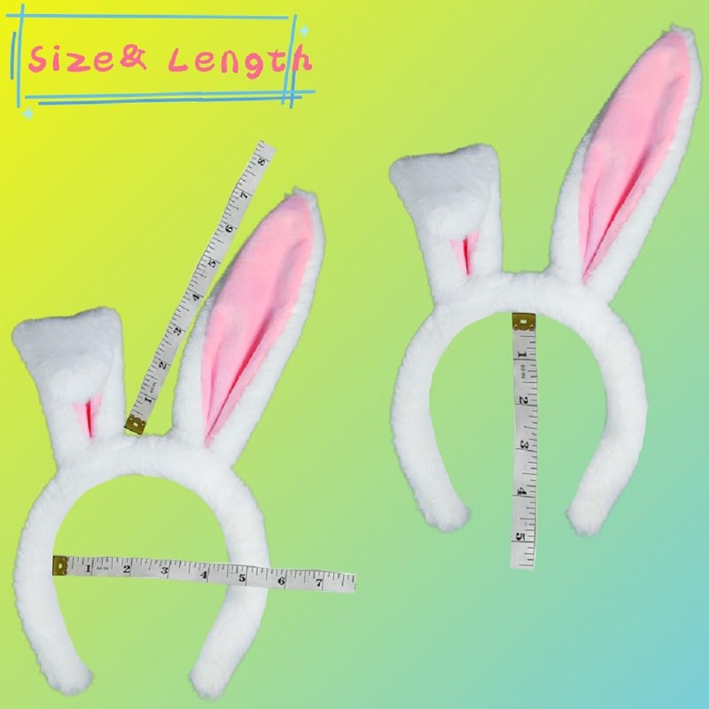 Delfd Cute Fluffy Bunny Ears Headband, Rabbit Headband Cute Bunny