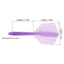 PATIKIL Integrated Dart Shaft & Flights, 3 Pack Durable Plastic Dart Flight Set, Purple