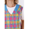 Schuerzenfabrik Button Gown Women's Mixed Fabric Checked Apron Sleeveless Cooking