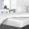 Sleepdown Hotel Quality Fitted Sheet 100% Cotton Satin Stripe Warm