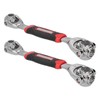 2Pcs 8 In 1 Socket Wrench Carbon Steel Multifunctional 360°