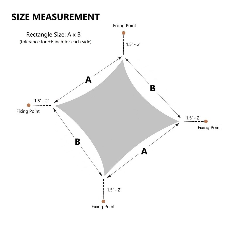 AsterOutdoor Sun Shade Sail Rectangle 16' x 16' UV Block