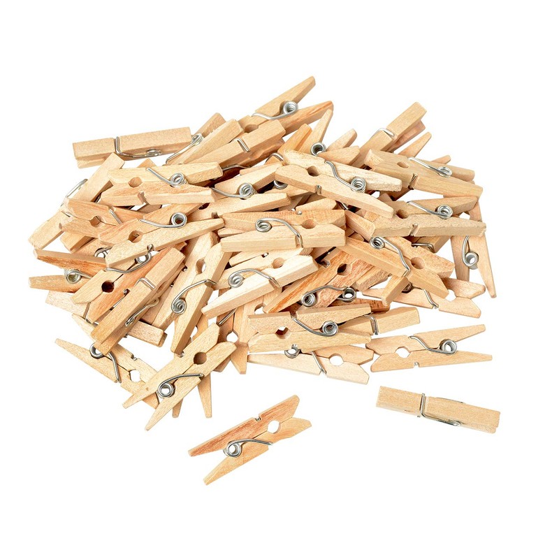 Papermania Mini Wooden Peg, Pack of 50, Brown