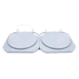 Kathring Pair of Magnesium Wheel Alignment Tool Turntables, 4-Wheel Aligner Turntable with Angle Gauge and Pointer