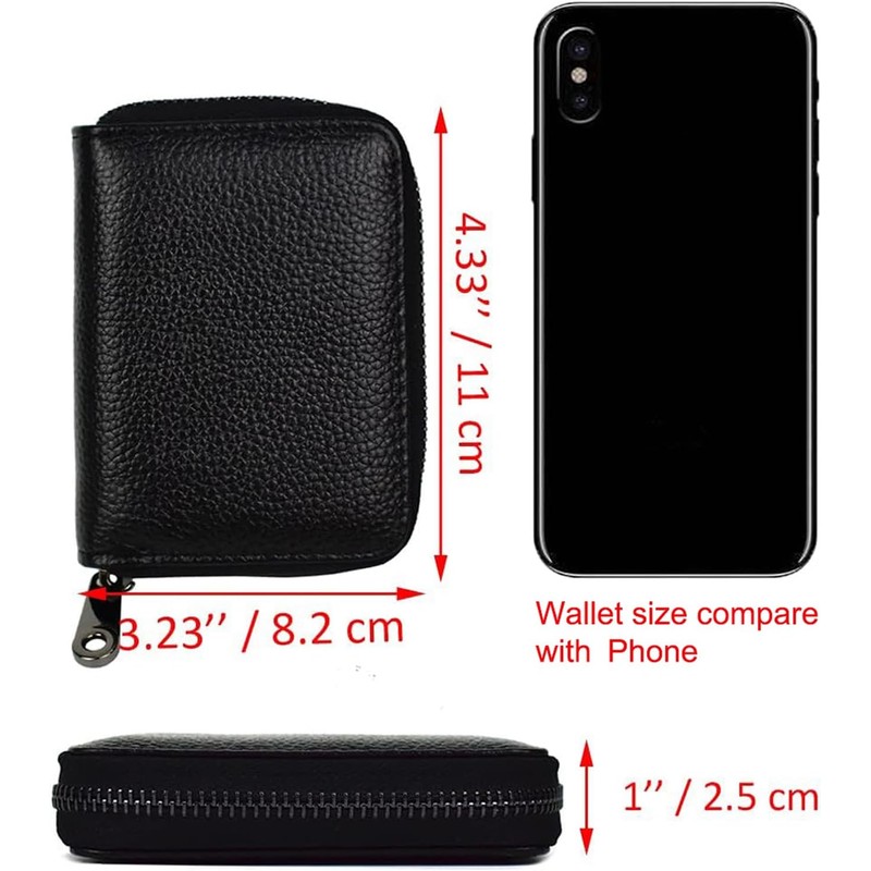 2 Cartera Tarjetero Hombre con Bloqueo RFID, Porta Tarjetas de