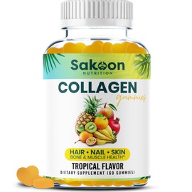 Sakoon nutrition Halal Collagen Gummies for Women and Men - Anti Aging, Hair Growth, Skin Care & Strong Nails Protein Collagen Supplements - Non-GMO, Gluten Free - Made in USA