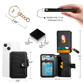 M-Plateau Card Cases, Leather Card & ID Cases,Credit Card Holder Wallet Small Card Case Wallet: Wallet Women Small Premium PU Leather, Slim Wallet for Travelling, Black, small card case, Travel Wallet