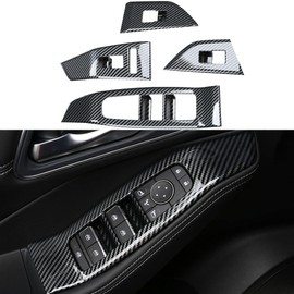 XITER 4PCS Carbon Fiber Style Window Switch Panel Cover Door Armrest Cover Window Lift Trim for Nissan Rogue 2021 2022 2023 2024 2025 Interior Accessories
