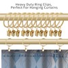 40 Pcs 1.5" Metal Curtain Rings with Clips Curtain Rod
