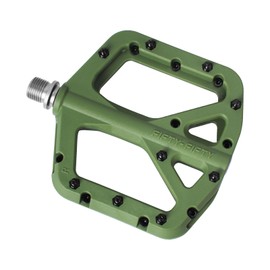 FIFTY-FIFTY Mountain Bike Pedals, Non-Slip MTB Nylon Fiber Pedals, 9/16" Bicycle Pedals, Lightweight and Wide Flat Platform Pedals (Olive Green)