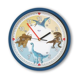Bruni Dinosaur Children's Wall Clock - Children's Room Clock for Girls and Boys, Wall Clock without Ticking Noises, Silent