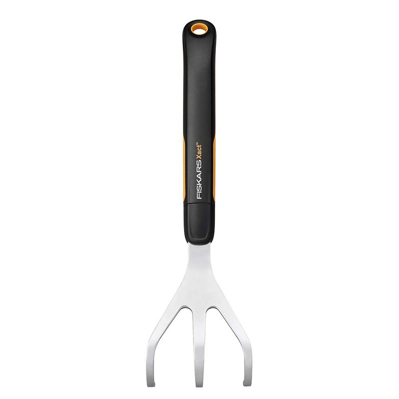Fiskars Xact Hand Cultivator, Stainless Steel Weeder with SoftGrip Handle,