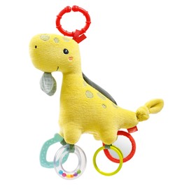 Fehn Activity Toy Dino – Motor Skills Toy with Attachment Ring – Baby Toy with Gripping Elements – Baby Toy to Grab & Discover – Cuddly Toy for Babies and Toddlers from 0+ Months