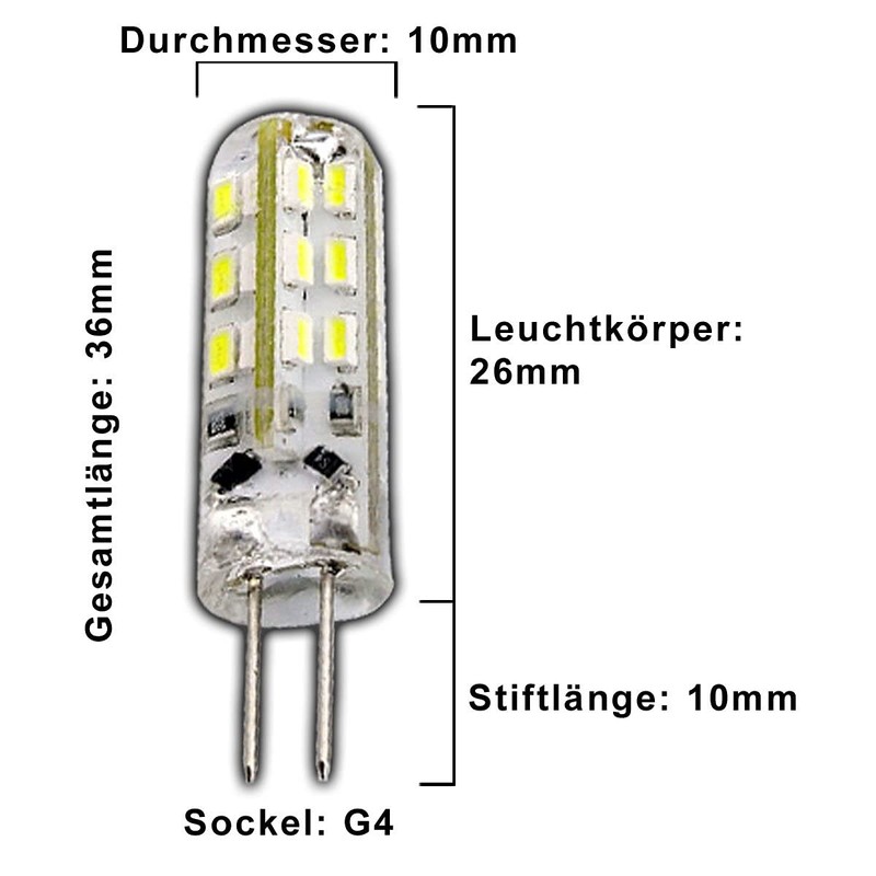 3x G4 LED 1.5 W Dimmable Daylight White 5000 K