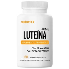 Restart Luteína 40mg + Zeaxantina | Complejo De Carotenoides De Máxima Concentración Con Betacaroteno Y Zinc Aminoquelado | Suplemento Vegano Sin Rell