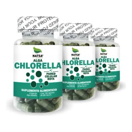 Chlorella, 300 Cápsulas (3 Frascos 100 Cap C/u) Sabor Natural