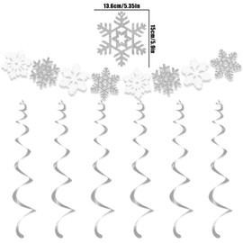 Christmas Ornament, Snowflake, Garland, Banner, Snowflake, Hanging Swirl, Christmas Ornament, Decoration, Winter, Stylish, Wall Decoration, Window, Entrance