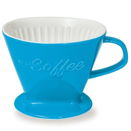 Creano XXL Porcelain Coffee Dripper Saffron - Ceramic Cone Brewer - Pour Over Coffee Maker - Filter Size 4 - huge and heavy quality 800gr/28oz - 6 Colours availeble