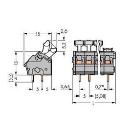 WAGO 256 – 404 4P Grey Terminal Block – TERMINAL BLOCKS