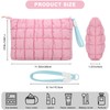 DOB SECHS Cute Quilted Makeup Bag with Handle, Checkered Puffer