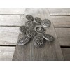 Silver Antique Flat Metal Buttons with Eyelet 17 mm or