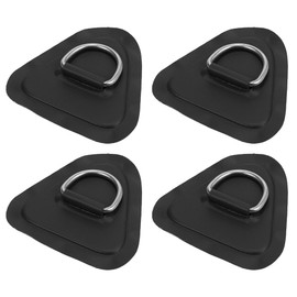 X AUTOHAUX D Ring Patch PVC Stainless Steel Triangle Shape Black for Kayak