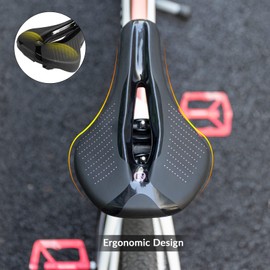ROCKBROS MTB Bicycle Saddle Ergonomic Shock Absorbing Bicycle Saddle for Men/Women 270 mm x 155 mm