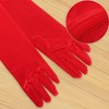 Elbow Satin Gloves, Stretchy 1920s Opera Gloves for Women Red