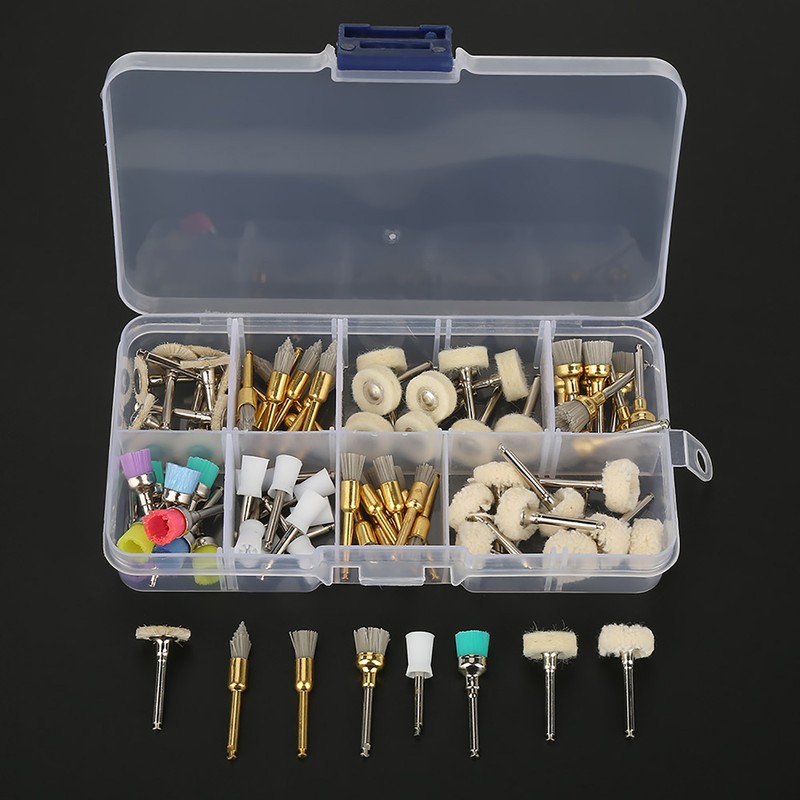 80pcs Dental Tool Kit Polishing Cup Alumina Nylon Brush Cotton