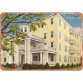 10 x 14 METAL SIGN - New Jersey Postcard - Del Monte Hotel, 302 First Avenue, Asbury Park, N. J. - Vintage Rusty Look