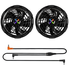 42 V Large Wind Fan, Set of 2, 5 Blades, For Summer, Thin, Heatstroke Prevention, Fan Set, Connection Cable Included