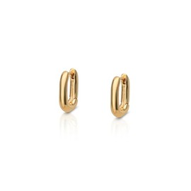 14K Gold Plated Oval Hoops by Endlessly Collection | Lightweight Twisted Closed Hoops | Gold Hoops for Women | Every Day Wear Hoops | Nickel-Free Gold Hoop Earrings for Women