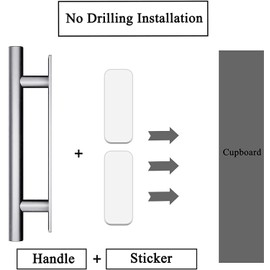kwa heri Self-Stick Push Pull Helper 8 Pack Hidden Cabinet Handle ABS Plastic Door Window Wardrobe Handle Instant Cabinet Drawer Furniture Handles