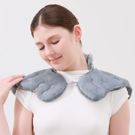 Microwave Heating Pad with Moist Heat, Weighted Microwavable Heated Neck Wrap Warmer (Gray)