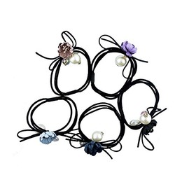 Hand Black Hair Band Ponytail Loops in a variety of Stylish Designs – Pack of 5