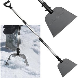 Ice Scraper for Driveway,Flat Ice Chopper for Sidewalk Scraper,Snow Shovel Heavy Duty Steel Flat Shovel with 56" Adjustable Handle for Driveway Outdoor Garden Cleaning Scrapers Snow Remove Tool