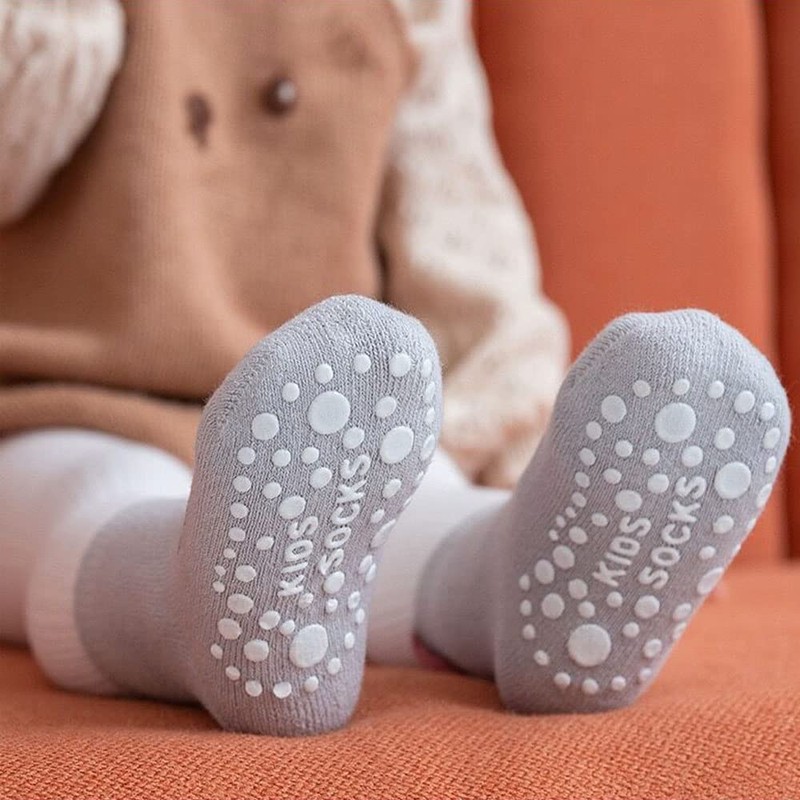 FedMois 6 Pairs Baby Kids Cozy Warm Winter Socks Anti-slip