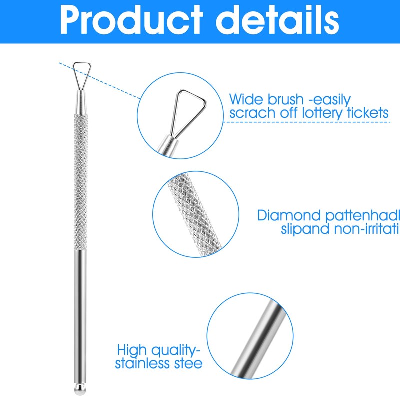 Guduling 4 PCS Lotto Scratcher Tool,Stainless Steel Scratch Off Tool,2
