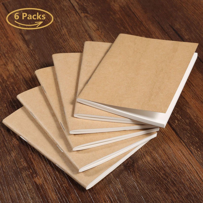6Packs Traveler's Notebook Inserts Journal Refills for Leather Travel Journals