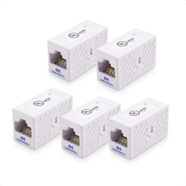 Cable Matters [UL Listed] 5-Pack 10Gbps Cat 6 Ethernet Coupler (RJ45 Coupler, Cat6 Coupler, Ethernet Extender Adapter) in White, Compatible with Cat6A, Cat5e